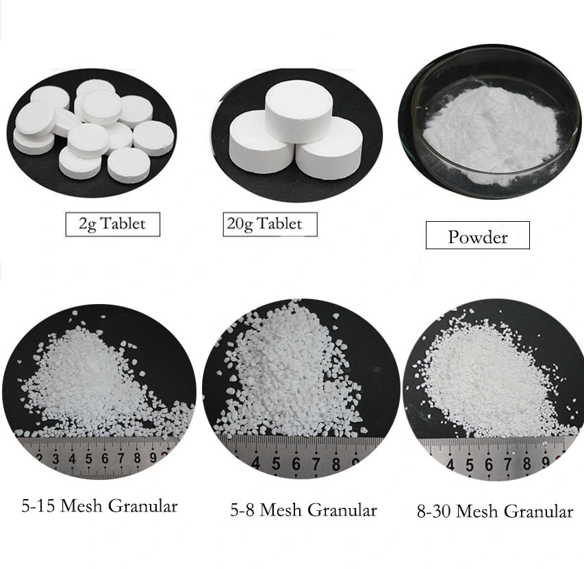 Water Treatment Clorine Chemicals SDIC C3n3o3cl2na 8-30mesh 20~40mesh 20-60 Mesh Plastic Drums 50kg