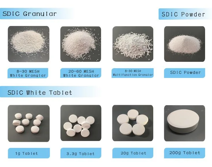 Swimming Pool Powder Tablets Water Treatment Mmulti-Purpose Water Cleaning Chemicals SDIC